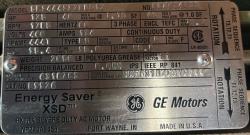 General Electric 125 HP 1800 RPM 444T Squirrel Cage Motors 90614