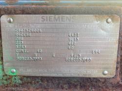 Siemens 200 HP 1800 RPM 447TZ Squirrel Cage Motors 90805