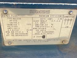 Siemens 250 HP 1800 RPM 449T Squirrel Cage Motors 91352