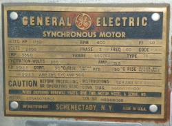 General Electric 1750 HP 600 RPM 8507SU Synchronous Motors 91526