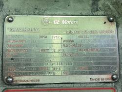 General Electric 100 HP 1750 RPM 368ATY DC Motors 91551