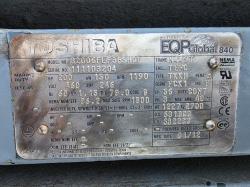 Toshiba 200 HP 1200 RPM 449T Squirrel Cage Motors 91688