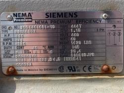 Siemens 125 HP 1800 RPM 444T Squirrel Cage Motors 91818