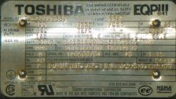Toshiba 100 HP 900 RPM 445T Squirrel Cage Motors 91914