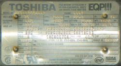 Toshiba 75 HP 900 RPM 444T Squirrel Cage Motors 91915