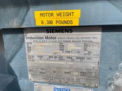 Siemens 1750 HP 3600 RPM 5812S Squirrel Cage Motors 91956