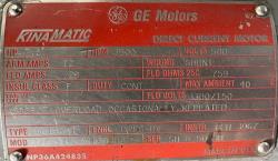 General Electric 5 HP 3500 RPM L186AT DC Motors H0933