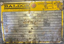 Baldor 75 HP 1750/2100 RPM 366AT DC Motors H1020