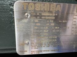 Toshiba 150 HP 3600 RPM 444/5TS Squirrel Cage Motors H1081