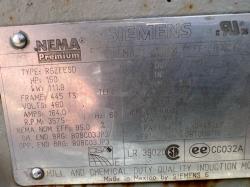 Siemens 150 HP 3600 RPM 445TS Squirrel Cage Motors H1099